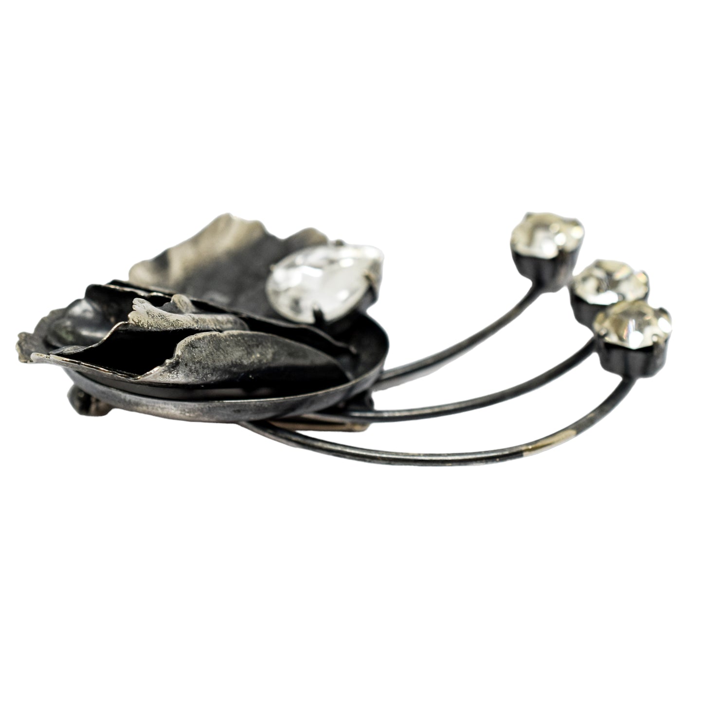 Ermani Bulatti Art Nouveau large statement brooch of floral and foliate design