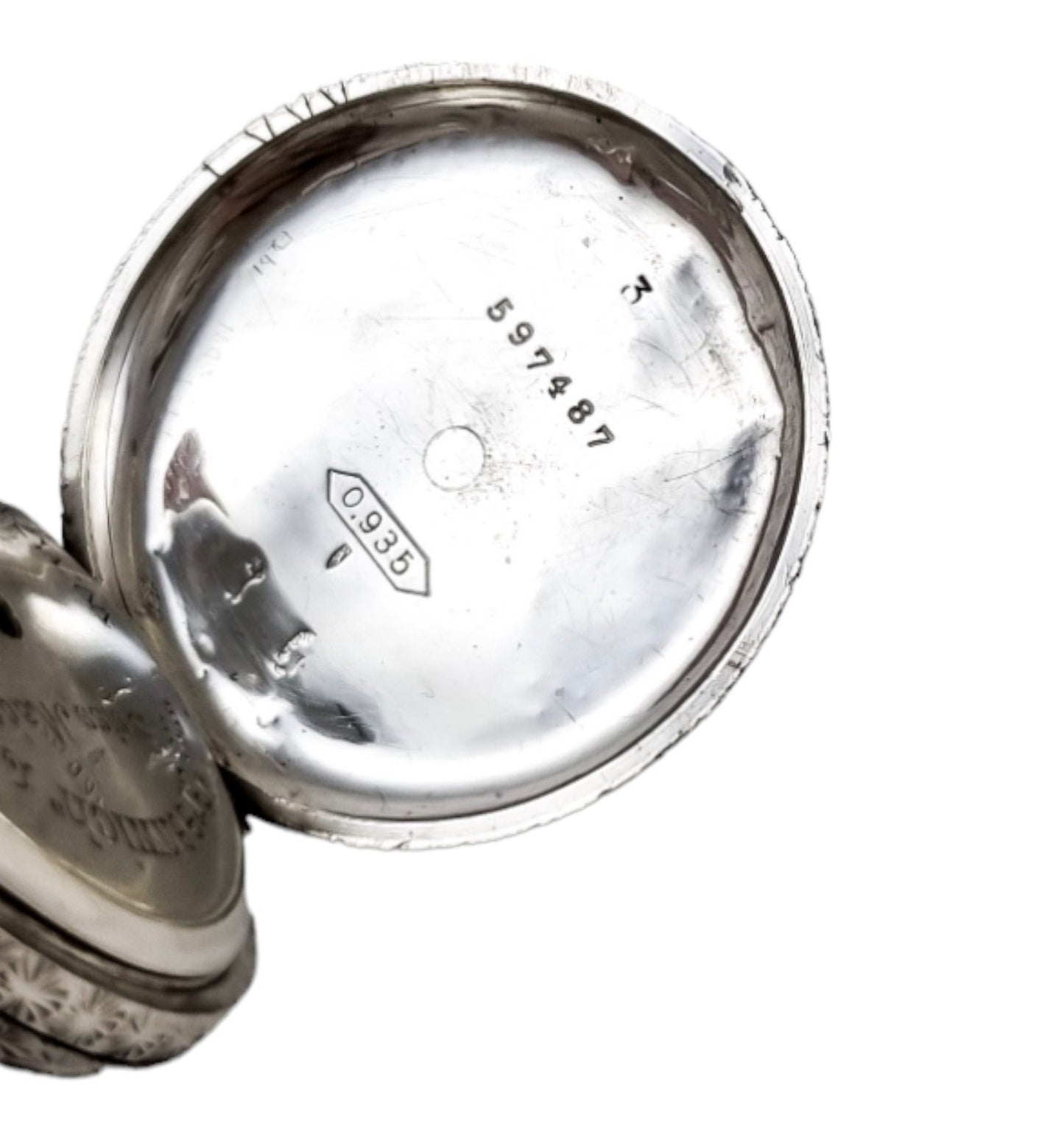 Working late 19th century Swiss 935 silver & enamel ladies pocket watch