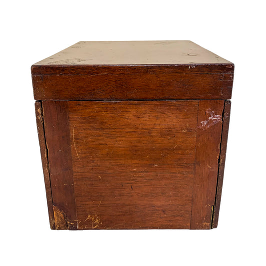 Late Victorian mahogany apothecary box / medicine chest with bottles