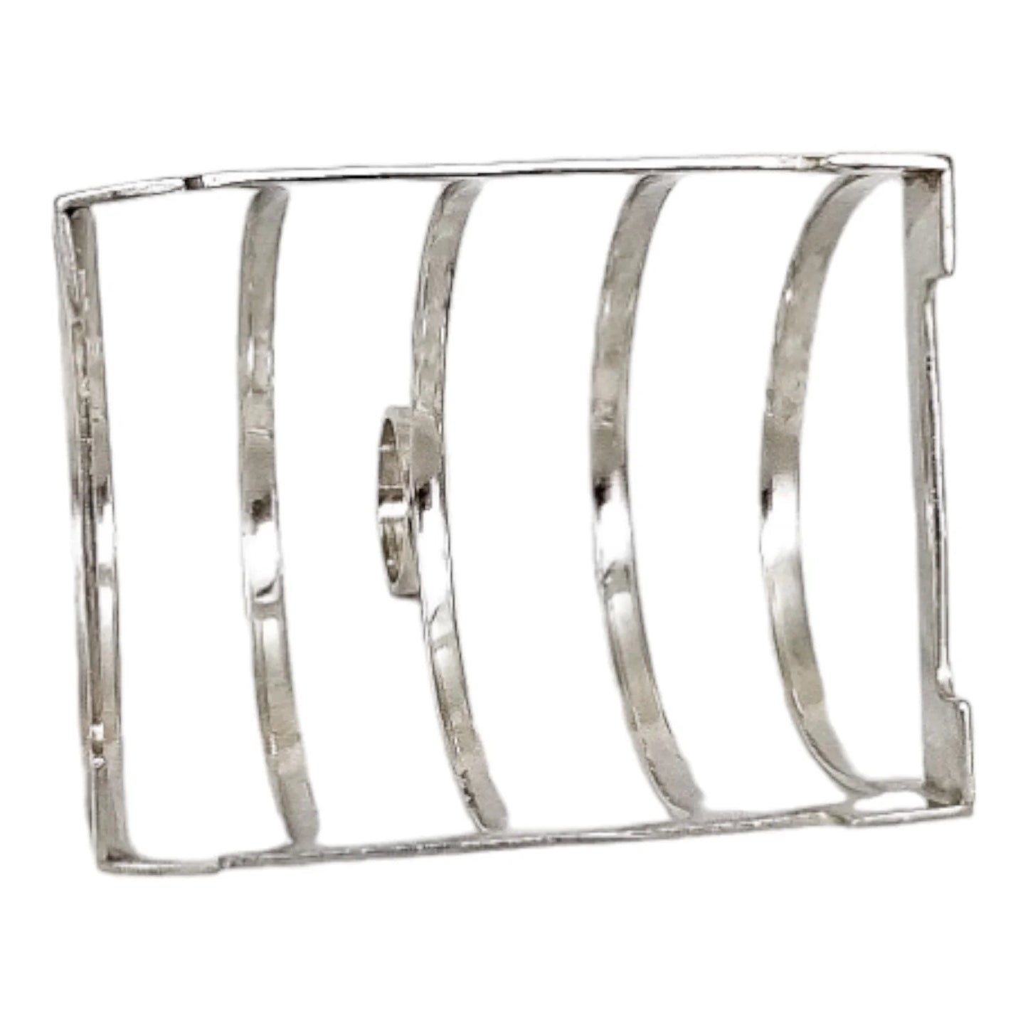 Art Deco sterling silver bachelor's 5-bar toast / letter rack with 4 slots