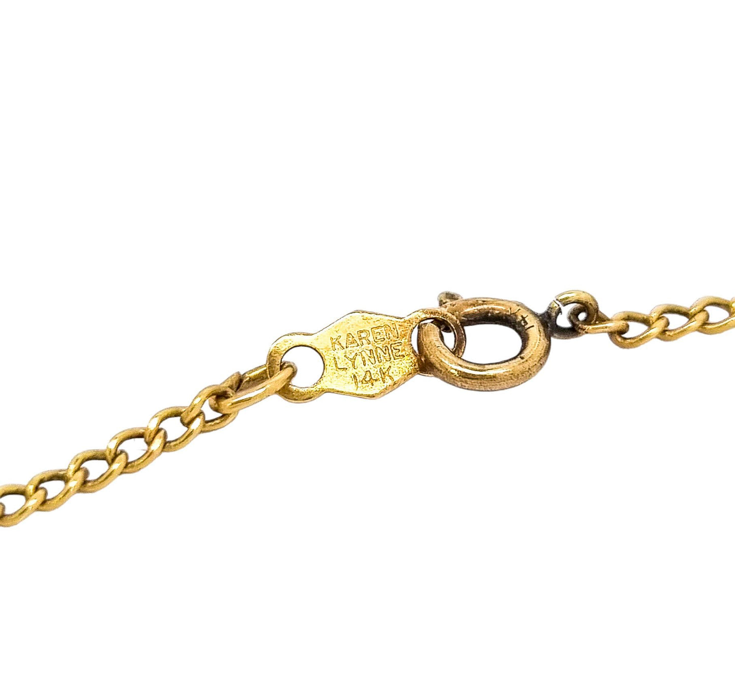 Vintage 14 ct yellow gold chain necklace with pearls and lapis lazuli beads