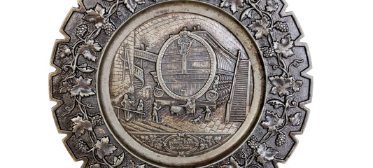 19th century "Das Große Fass im Heidelberger” Tun cast iron souvenir plate