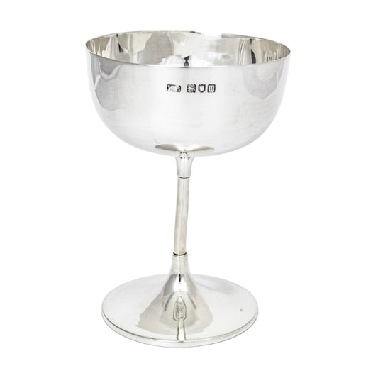 Edwardian sterling silver champagne glass dessert coupe, Bert & Co 1907