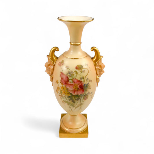 Royal Worcester blush ivory porcelain urn vase 1716 Art Nouveau 1903