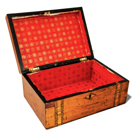 Georgian Tunbridge Ware marquetry jewellery box