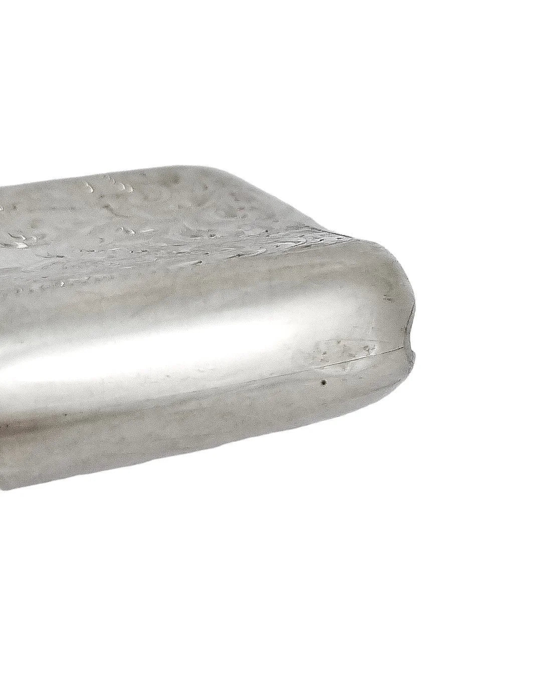 George V large gilt sterling silver vesta case with vacant cartouche and engraved scrolls