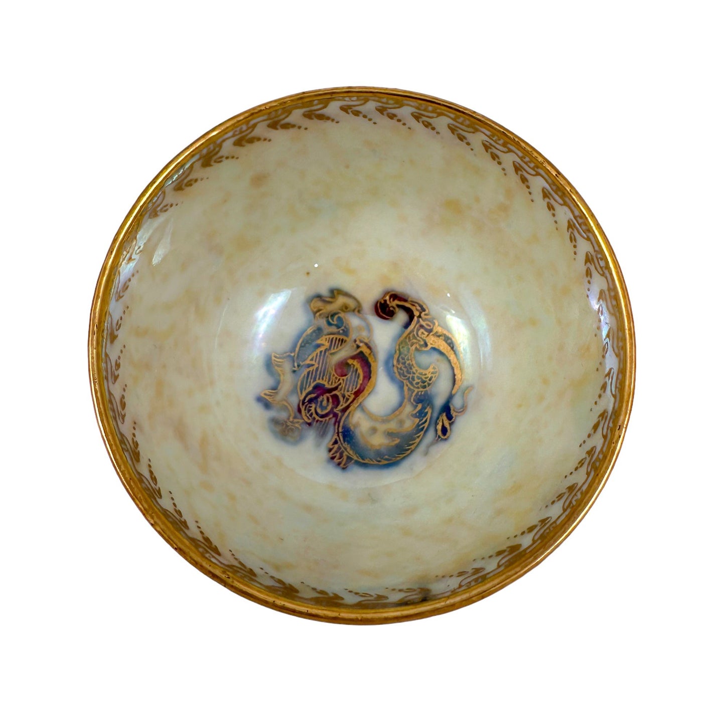 Daisy Makeig-Jones for Wedgwood miniature Fairyland lustre bowl, Tibetan dragon motif