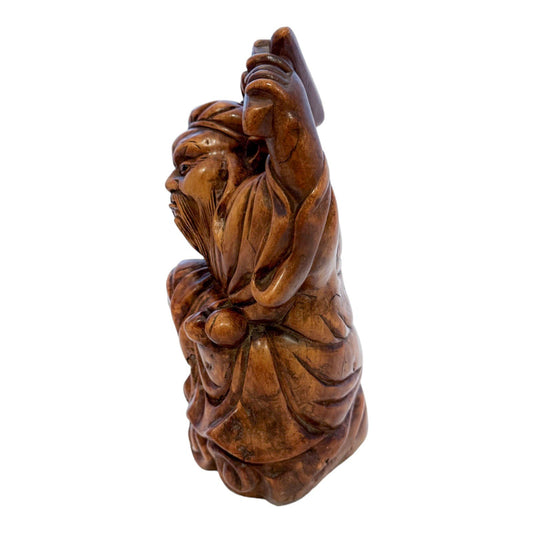 Antique Chinese boxwood root carved figurine of Daoist Immortal Li Tai Guai