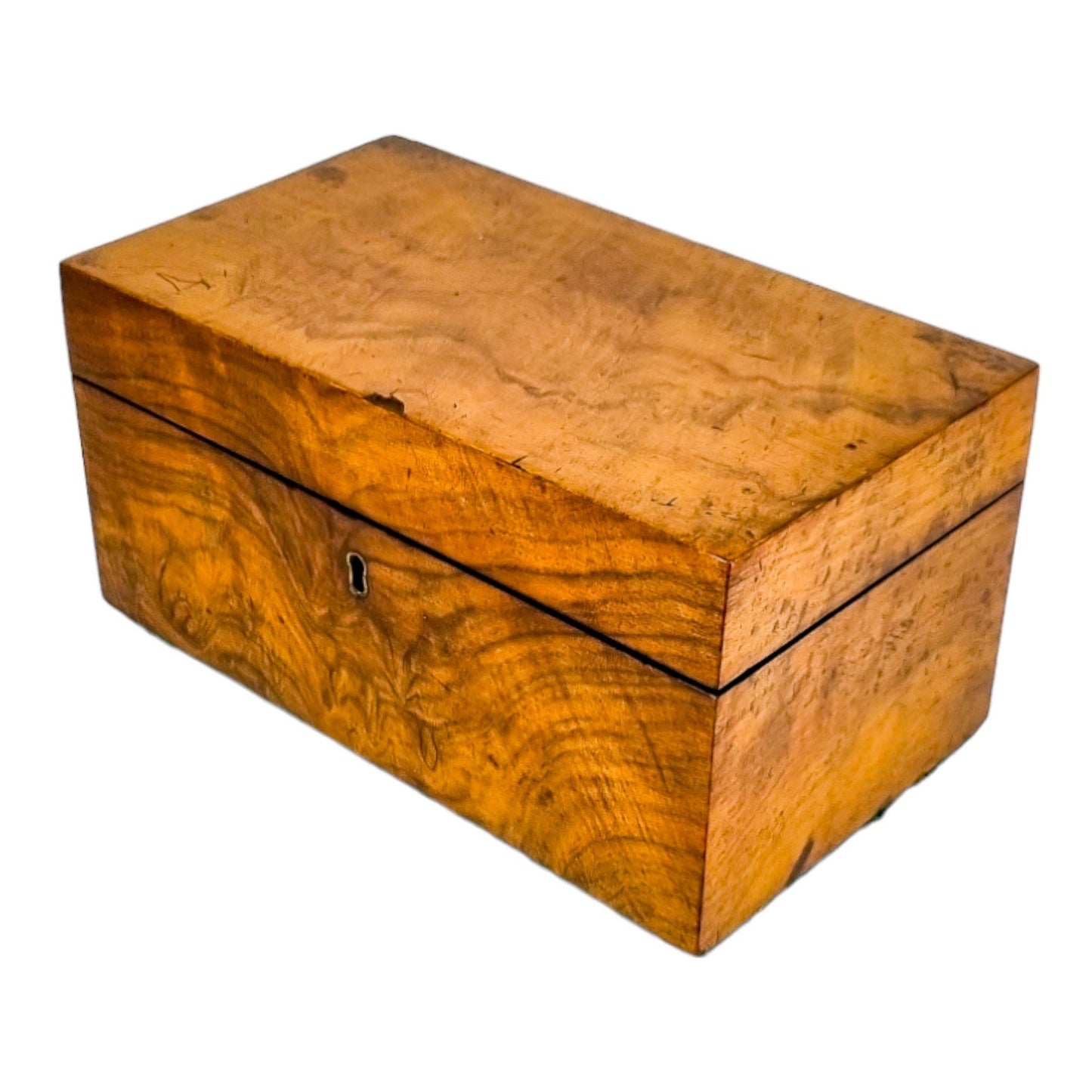 Victorian burr walnut jewellery / trinket storage box