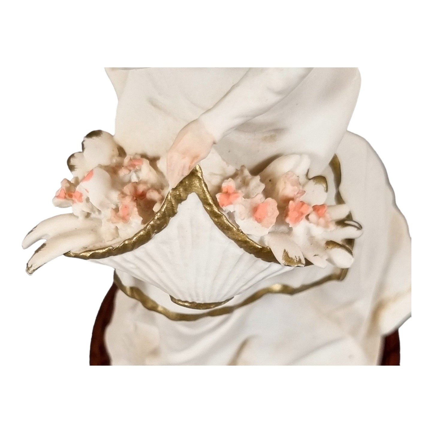 A. Belcari Capodimonte figurine of a young woman holding a flower basket