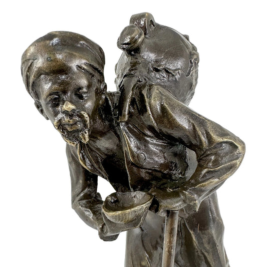 Paul Ludwig Kowalczewski bronze sculpture Arab Water Carrier, Braunlich & Langlotz