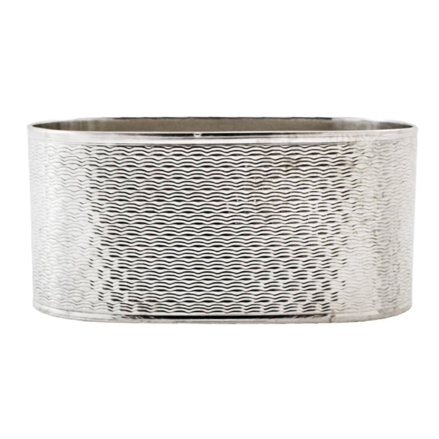 Vintage sterling silver Christening cup and engine-turned napkin ring set "Fiona"