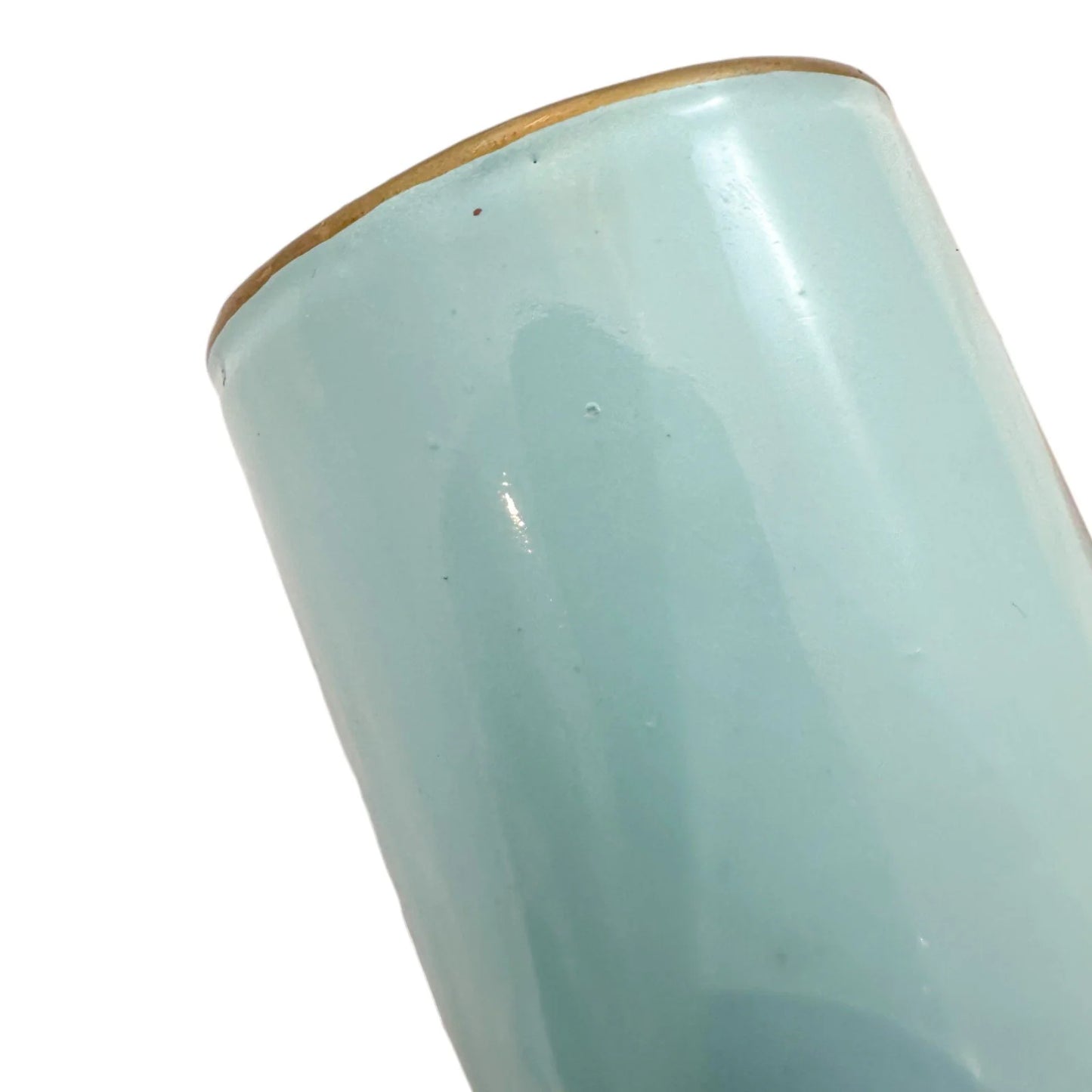 George III Spode porcelain sky blue cylindrical miniature spill vase / matchpot