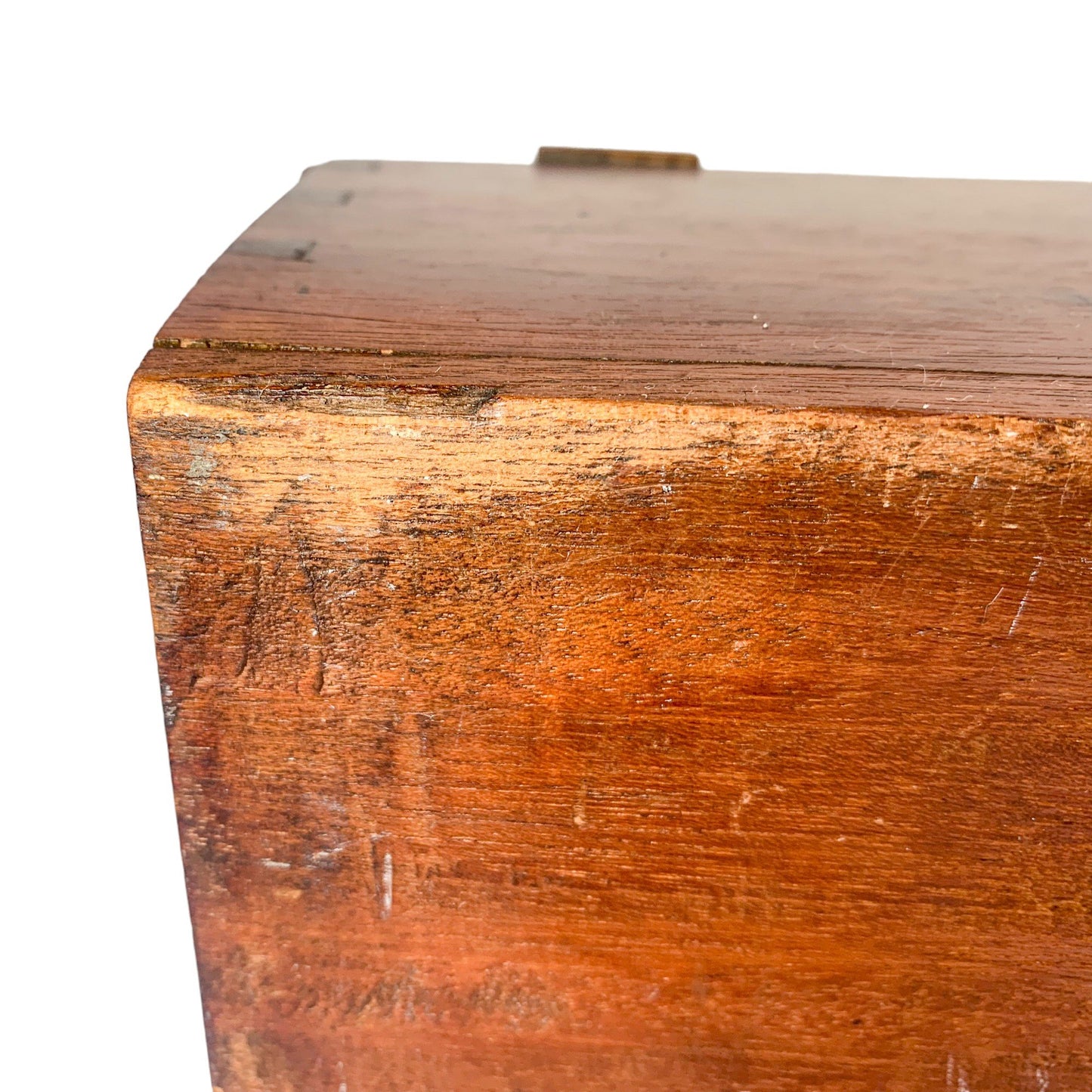 Large Victorian mahogany work box / jewellery chest with rhombus design to lid