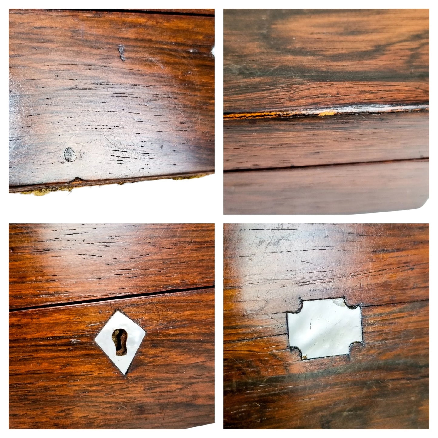 Victorian rosewood and mother-of-pearl storage lady’s workbox