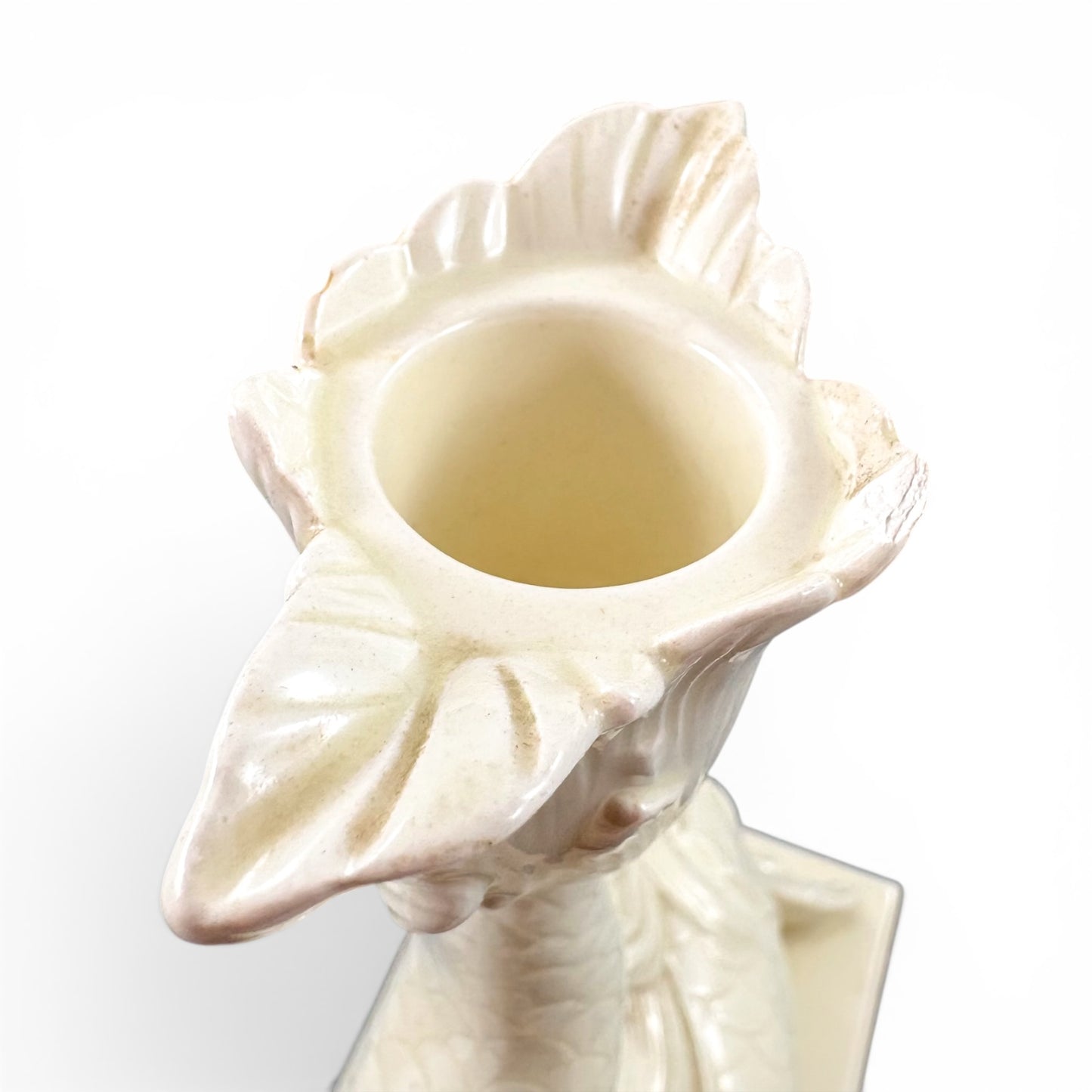 Wedgwood cream fish candlestick, Etruria & Barlaston