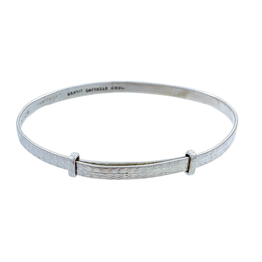 1930s Art Deco sterling silver child’s expandable buckle bracelet by Henry Griffith & Sons