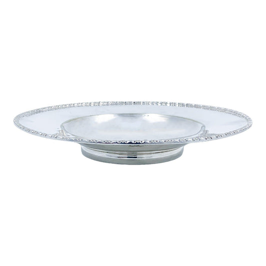 Edwardian Mappin & Webb silver plated round fruit bowl tazza centrepiece