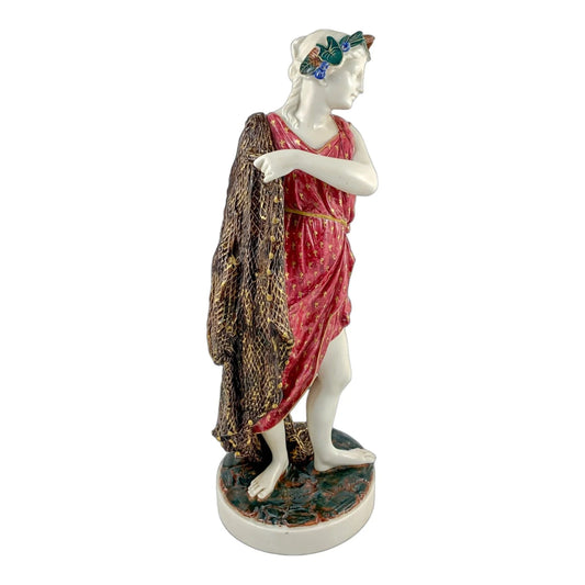 Large Victorian Royal Worcester porcelain figurine of fisherwoman, modelled by W.B. Kirk