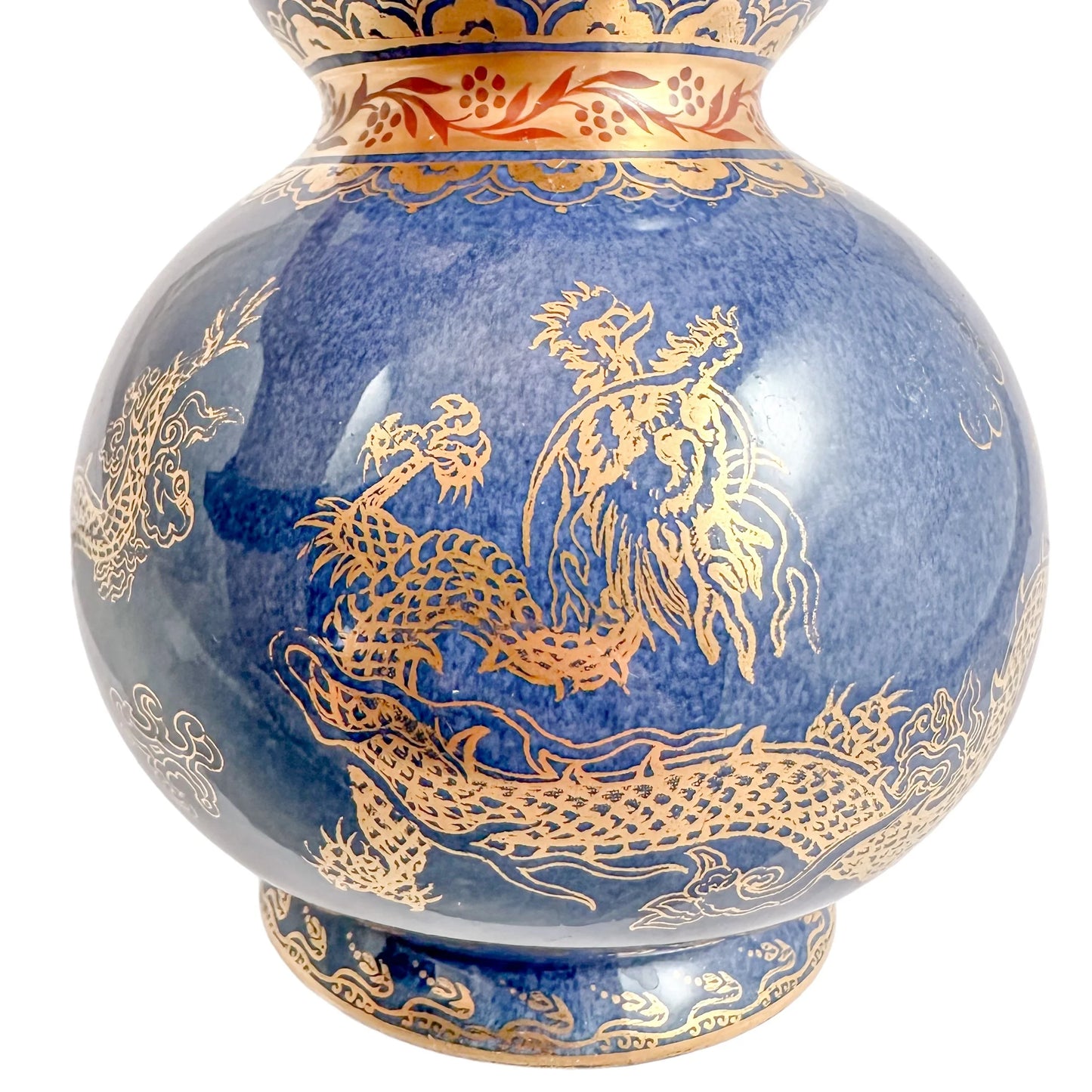 1900's Daisy Makeig-Jones for Wedgwood porcelain double gourd "Celestial Dragon" vase