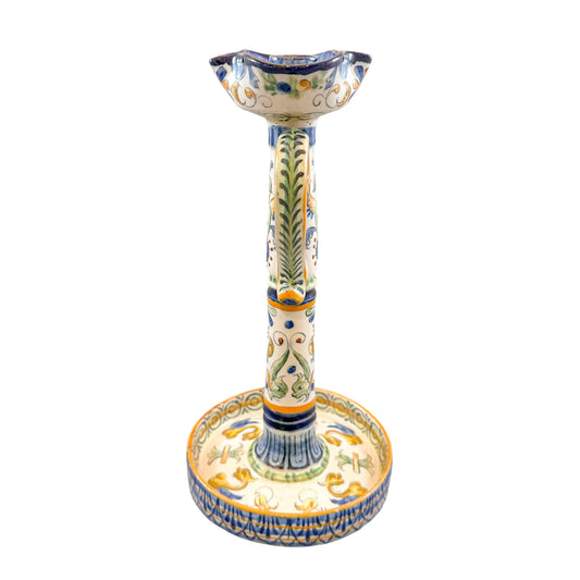 Late 19th century French Renaissance Revival faience candlestick