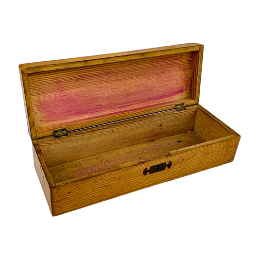 Oak Victorian glove / jewellery / sewing storage box with floral lid design