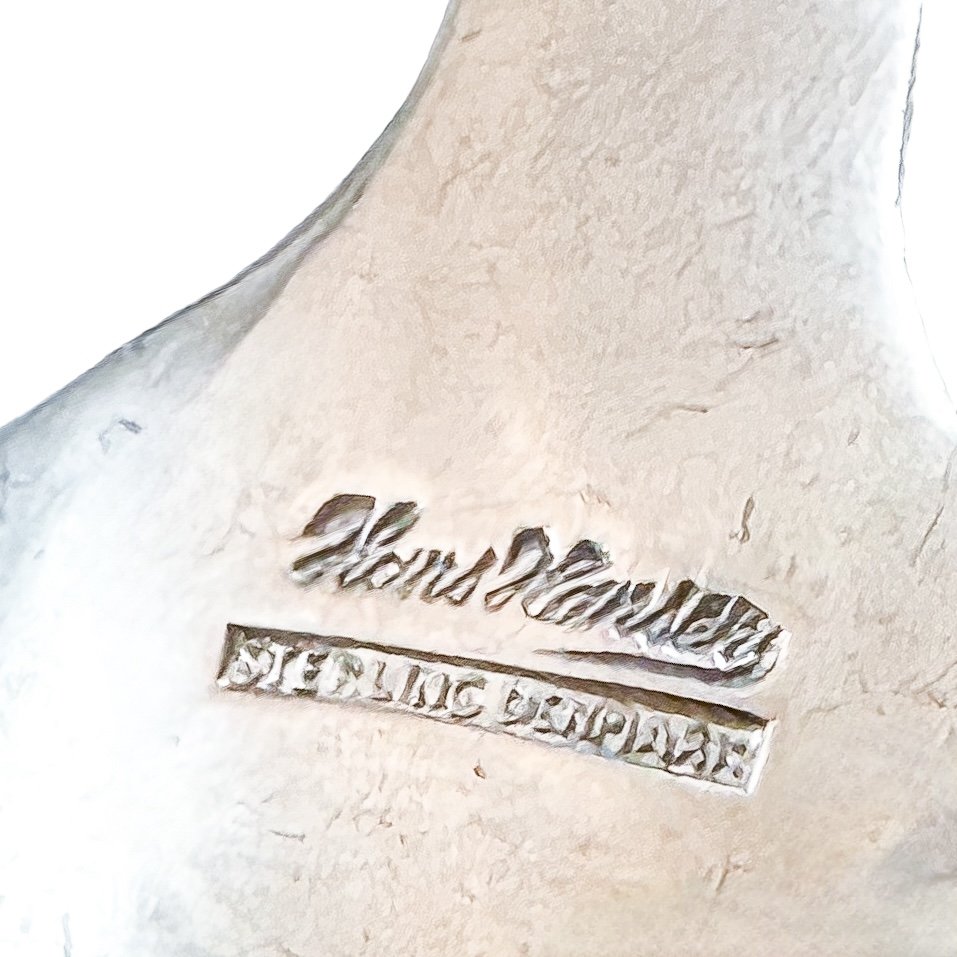 Art Deco sterling silver Danish Hans Hansen jam spoon, Vendome shell pattern