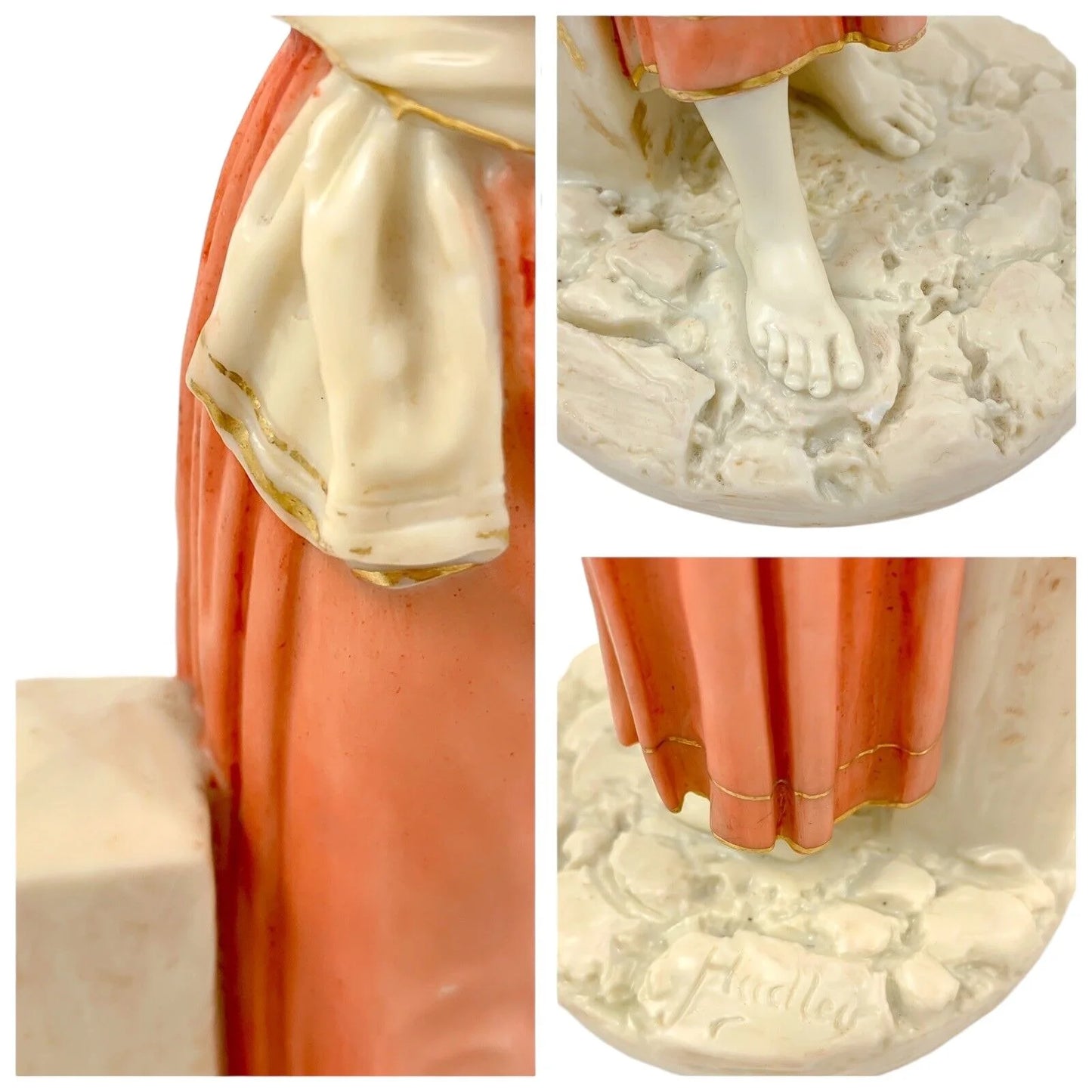 Pair of Victorian Royal Worcester (James Hadley) figurines of Egyptian musicians, model 1084