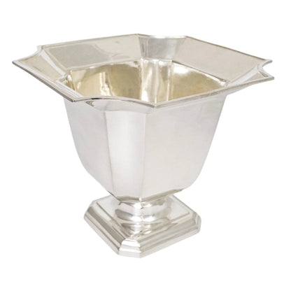 Art Deco sterling silver flared octagonal pedestal vase / small wine cooler / ice bucket