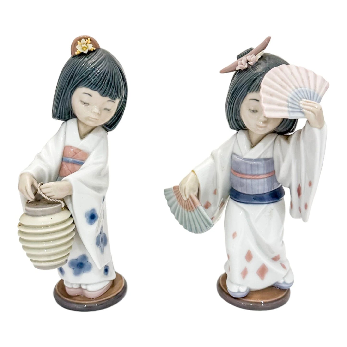 Vintage pair of Lladro porcelain Geisha girls