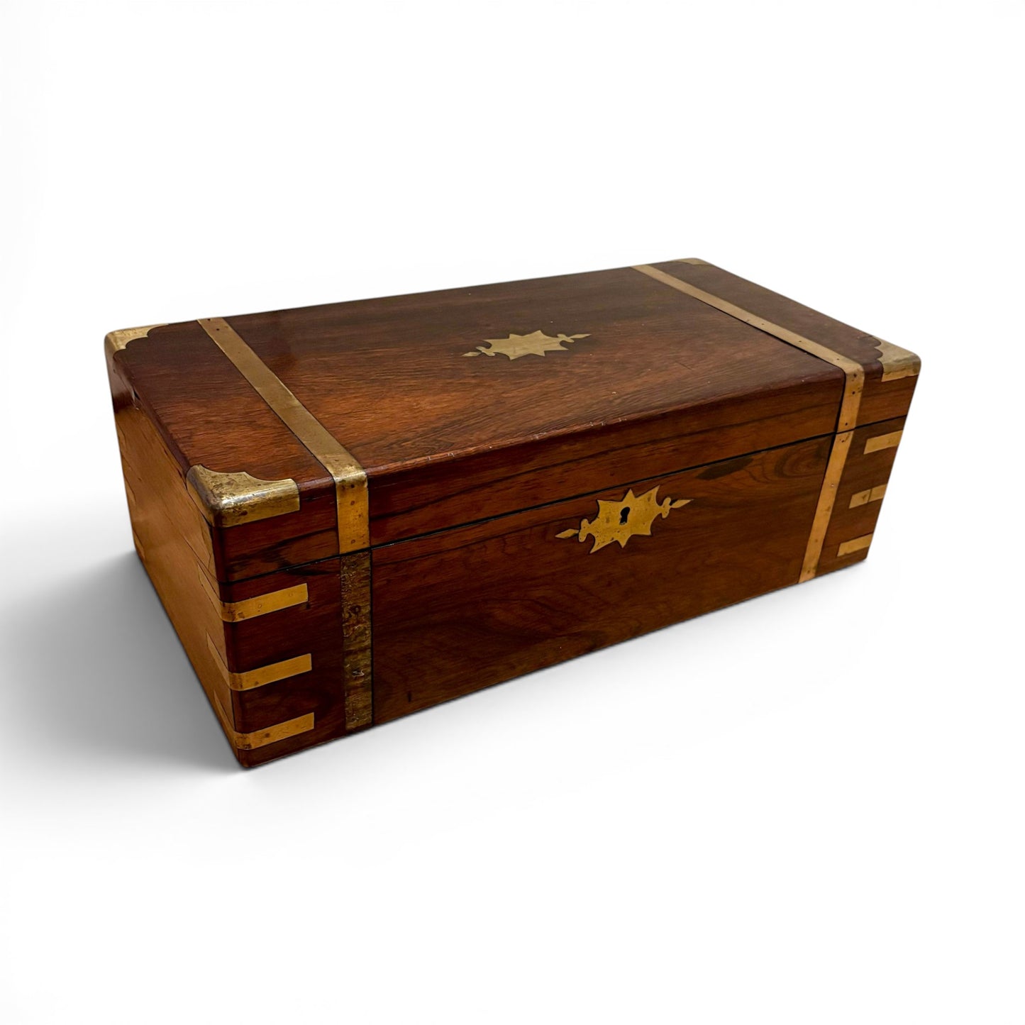 Victorian mahogany writing slope, secret drawers, working key