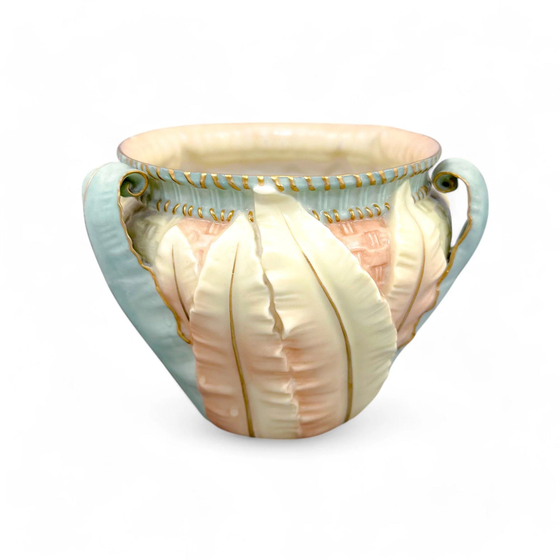 Art Nouveau Royal Worcester porcelain blush jardiniere / cache pot
