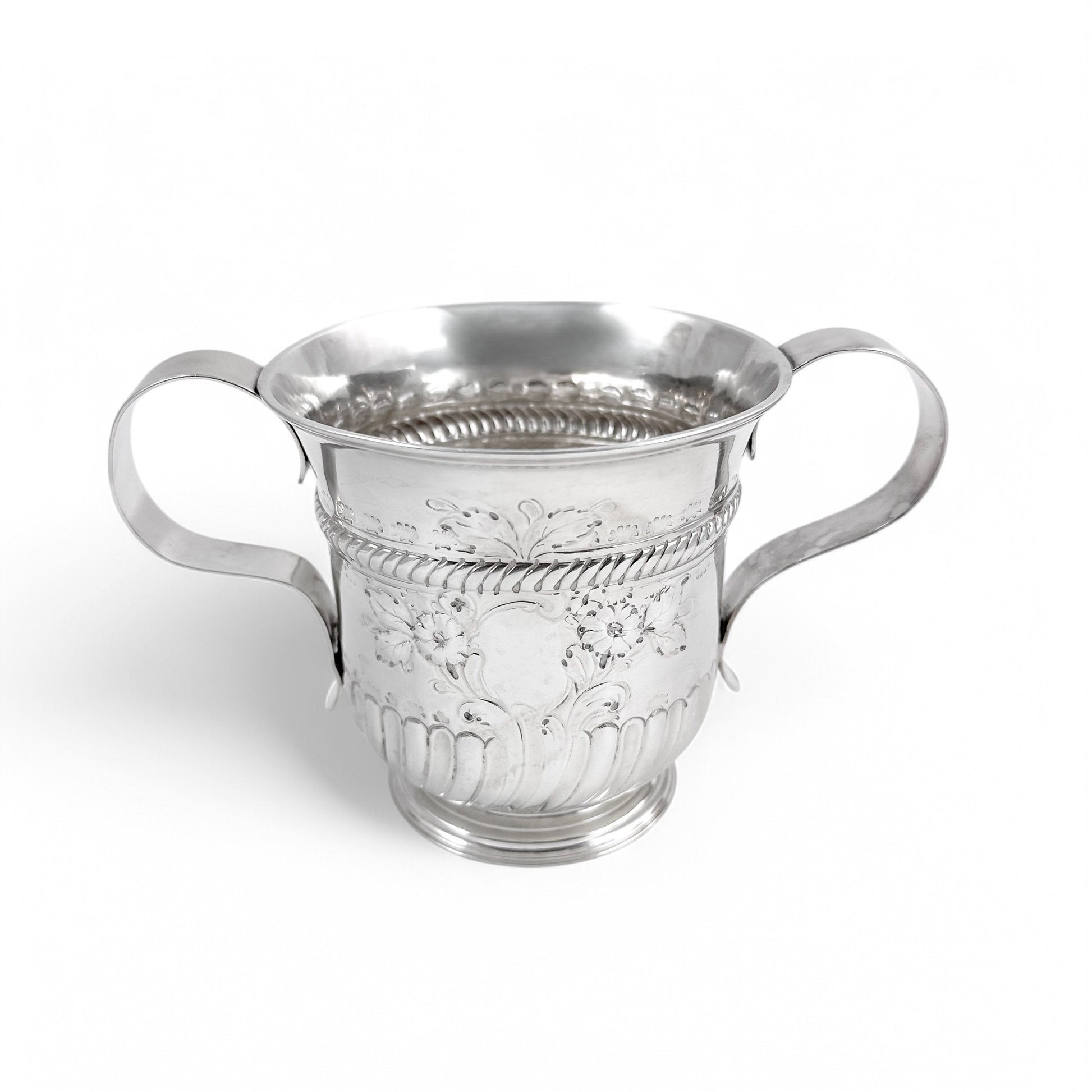 Georgian sterling silver two handled sugar bowl / porringer, William & Robert Peaston, 1761