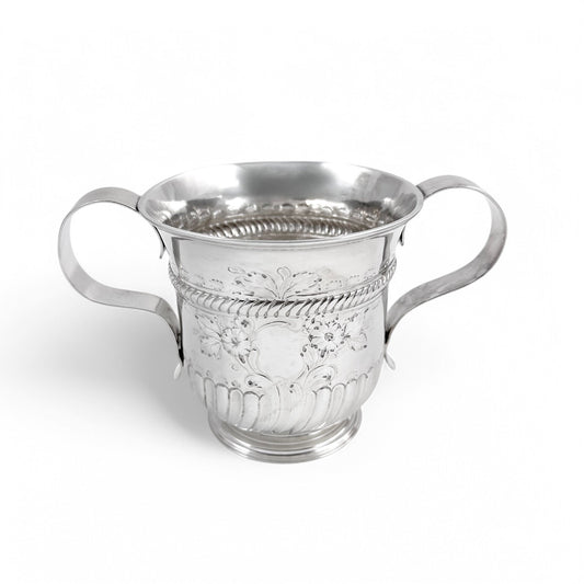 Georgian sterling silver two handled sugar bowl / porringer, William & Robert Peaston, 1761