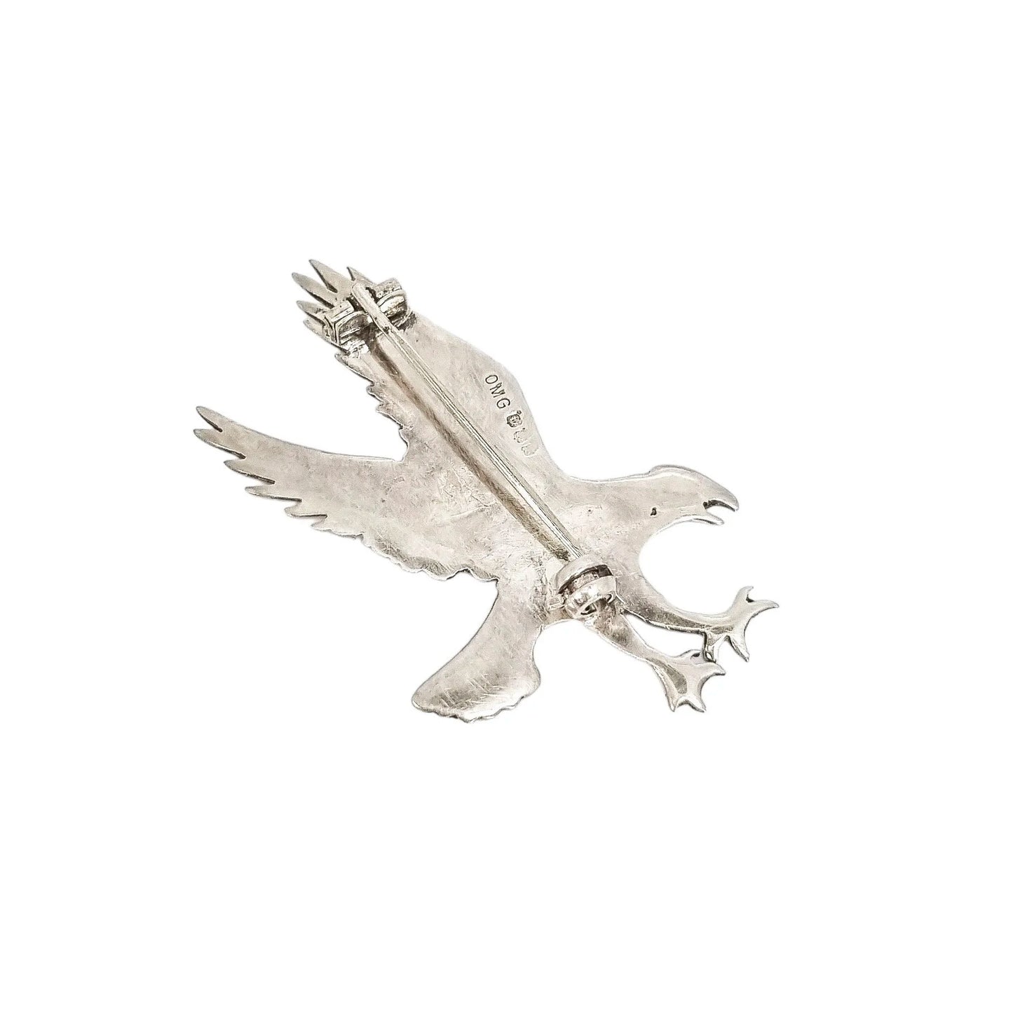 Vintage Ola M Gorie sterling silver osprey eagle brooch