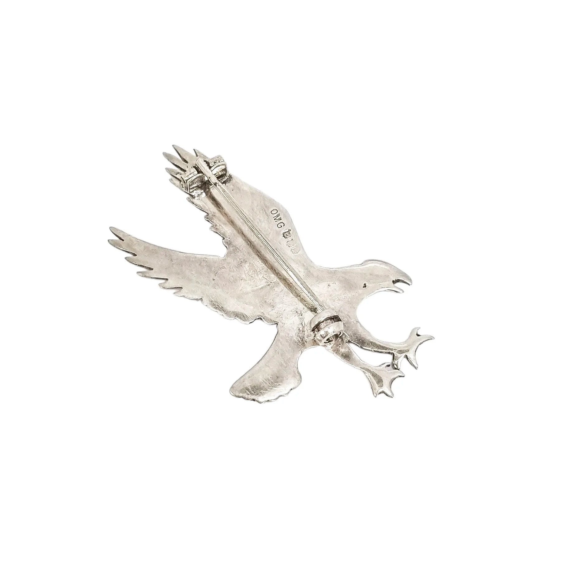 Vintage Ola M Gorie sterling silver osprey eagle brooch