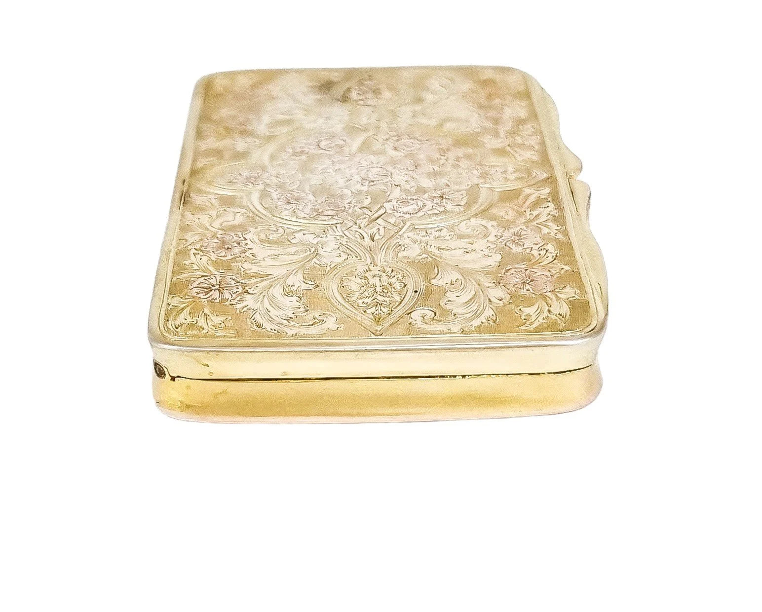 19th century parcel gilt vermeil silver snuff box in Arabesque style