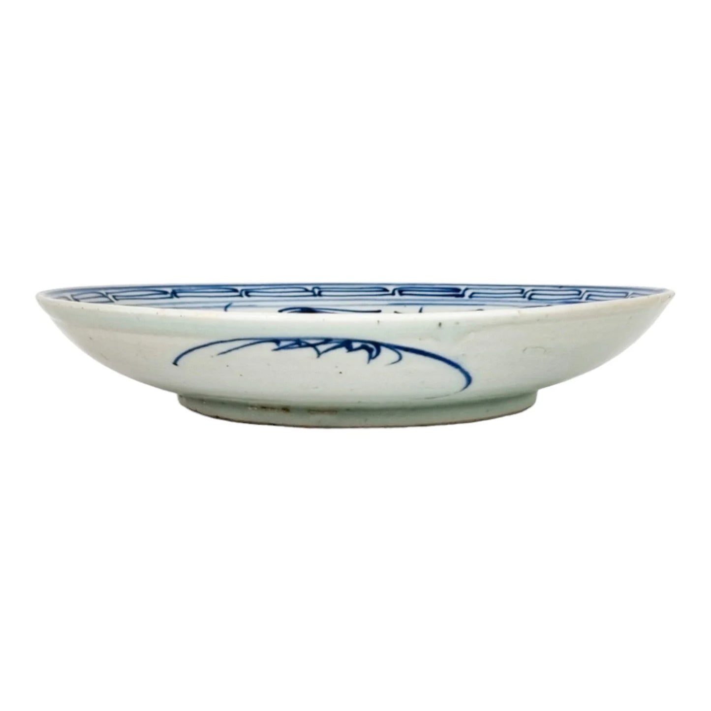1860's Tongzhi signed Chinese export blue and white porcelain koi carp bowl