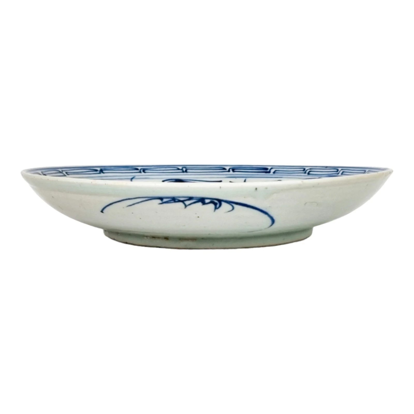 1860's Tongzhi signed Chinese export blue and white porcelain koi carp bowl