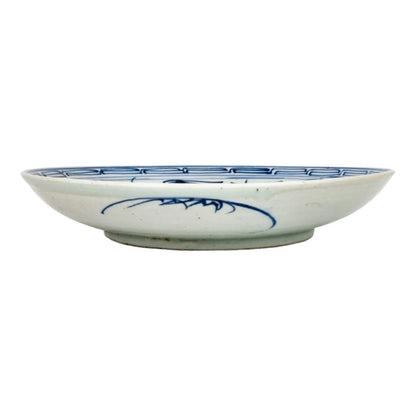 1860's Tongzhi signed Chinese export blue and white porcelain koi carp bowl