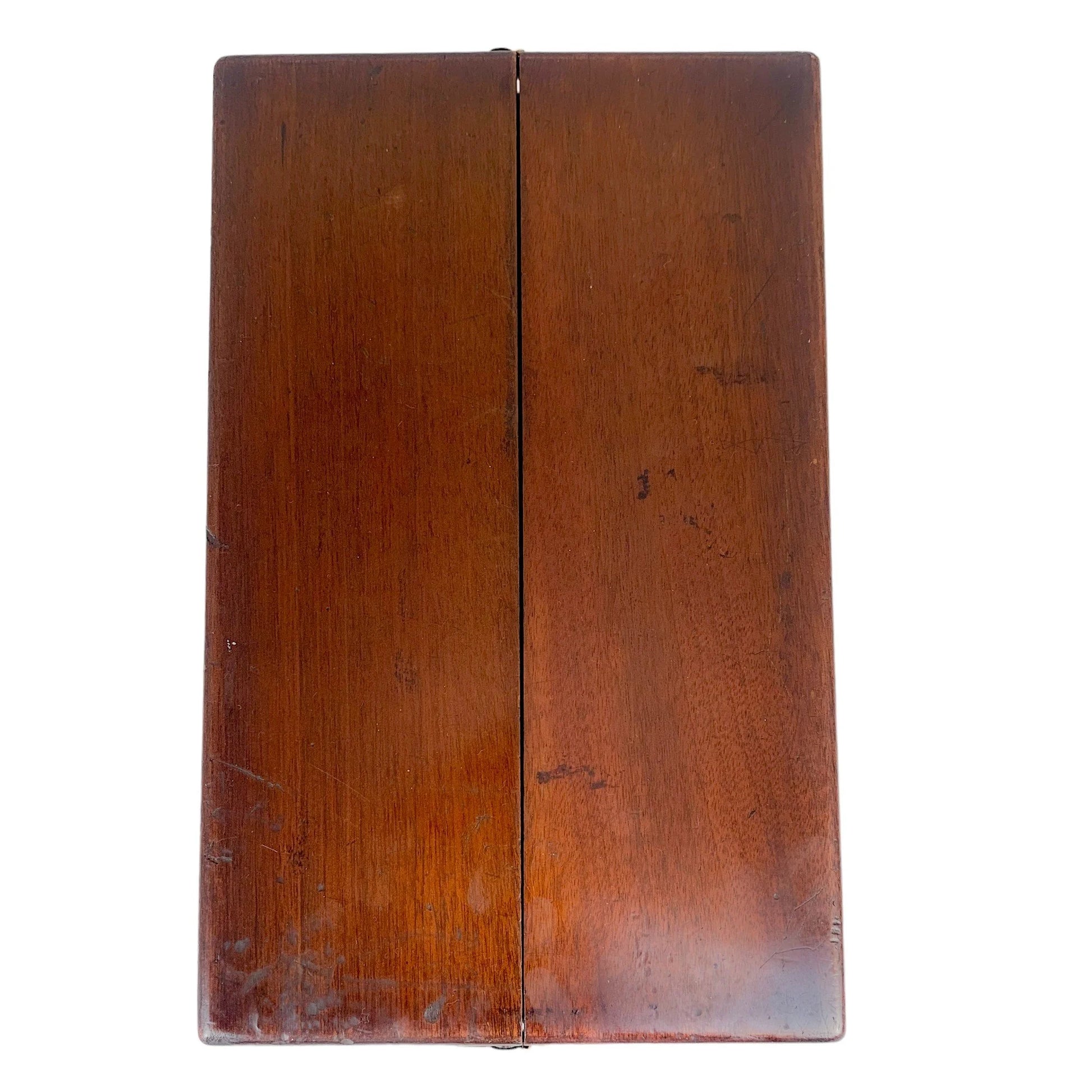 Wooden Victorian portable travelling campaign folding card table with labelled card slots