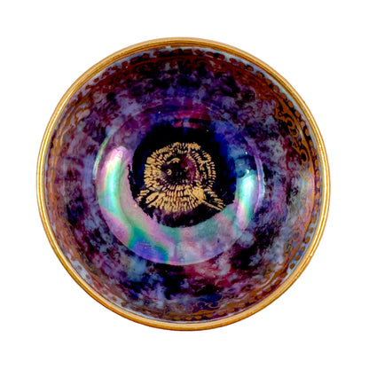 Miniature Art Deco Daisy Makeig-Jones for Wedgwood red Fairyland lustre porcelain bowl