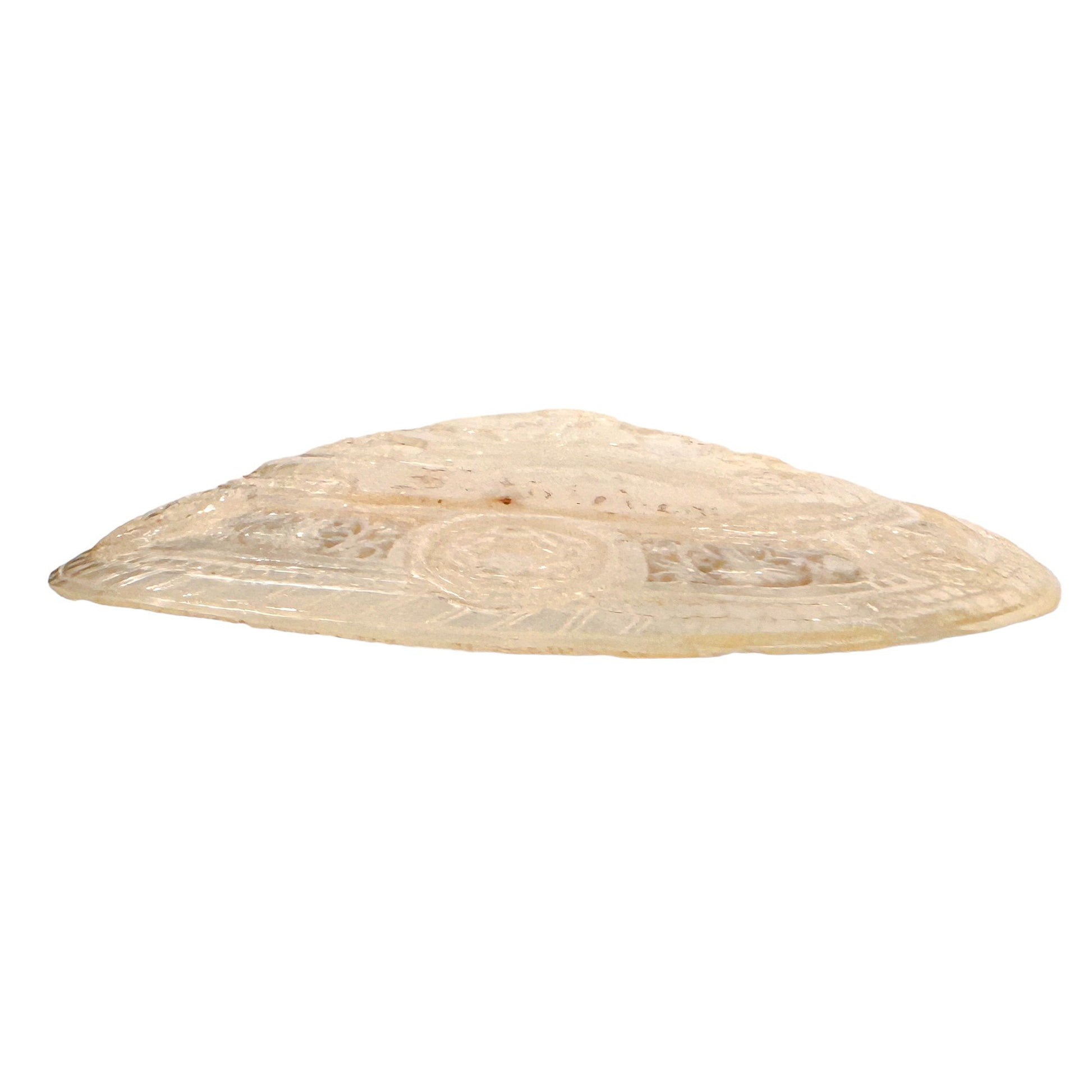 19th century pilgrim's souvenir from The Holy Land, mother of pearl carved shell of Jesus' Resurrection