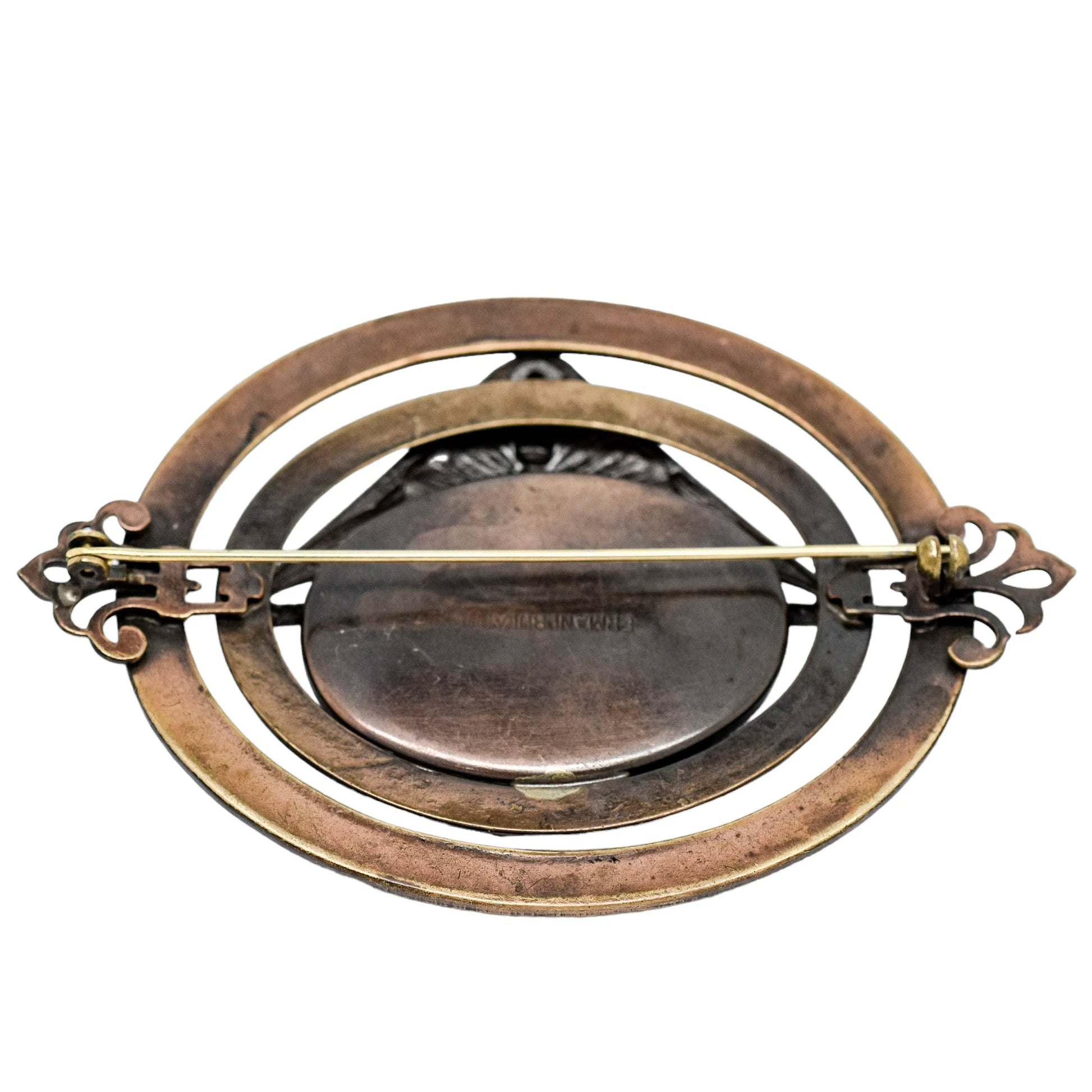 Vintage Ermani Bulatti huge bronzed mother-of-pearl butterfly statement brooch