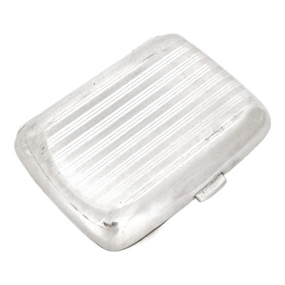 Art Deco gilt sterling silver lady's cigarette case, rounded striped design