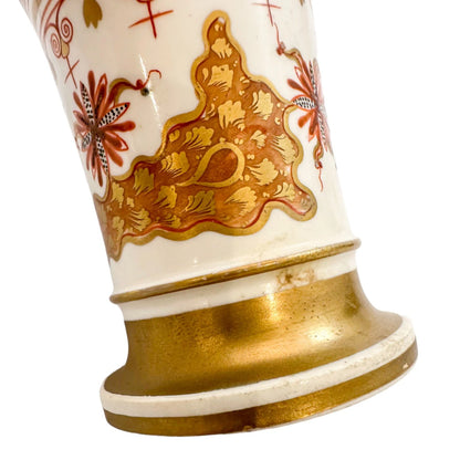 George III Spode porcelain Imari matchpot, pink peonies design