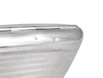Art Deco gilt sterling silver lady's cigarette case, rounded striped design