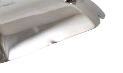 Modernist 1940's sterling silver vide poche snack/nut/candy bowl, oblong body on ball feet