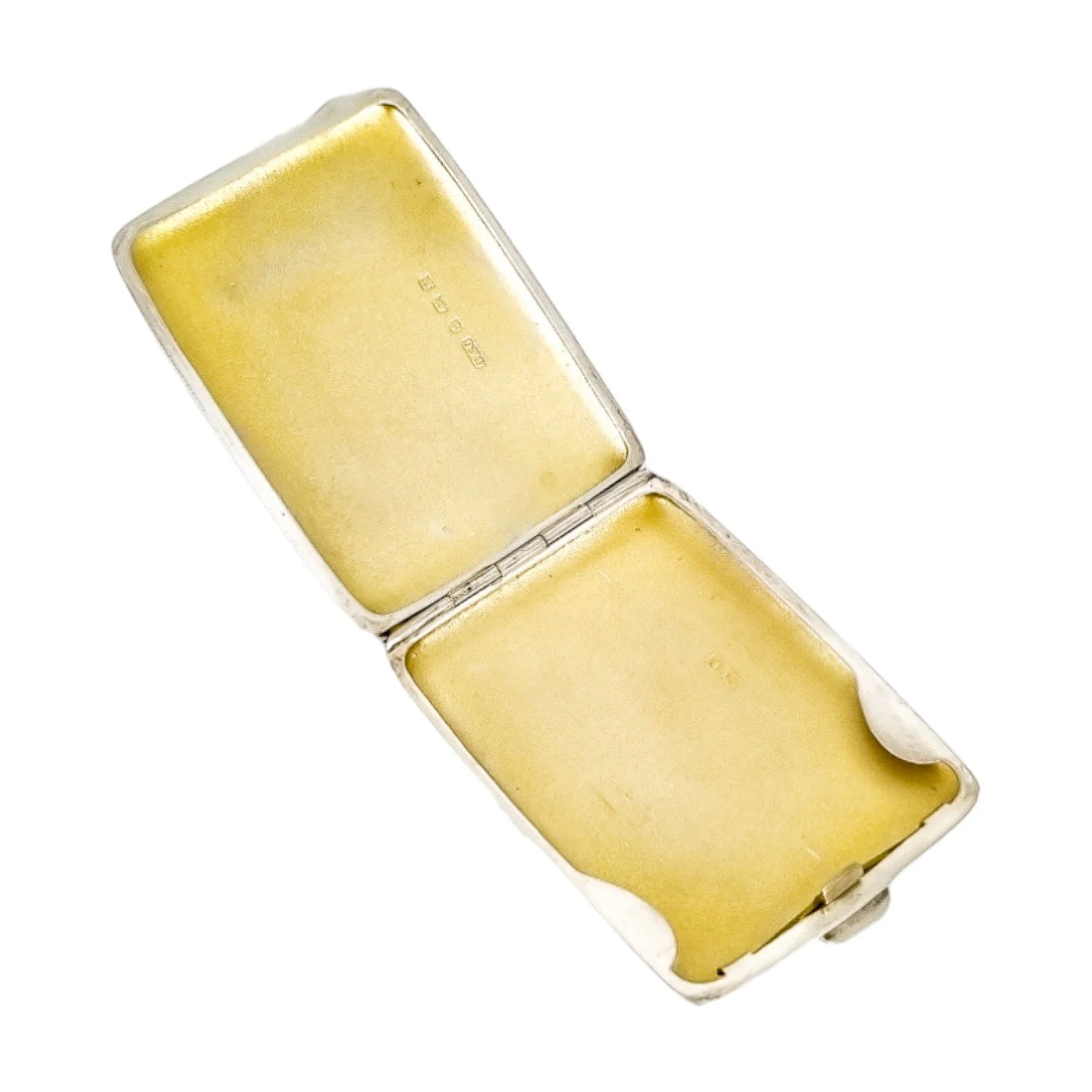 Art Deco gilt sterling silver engine-turned matchbook holder / card case
