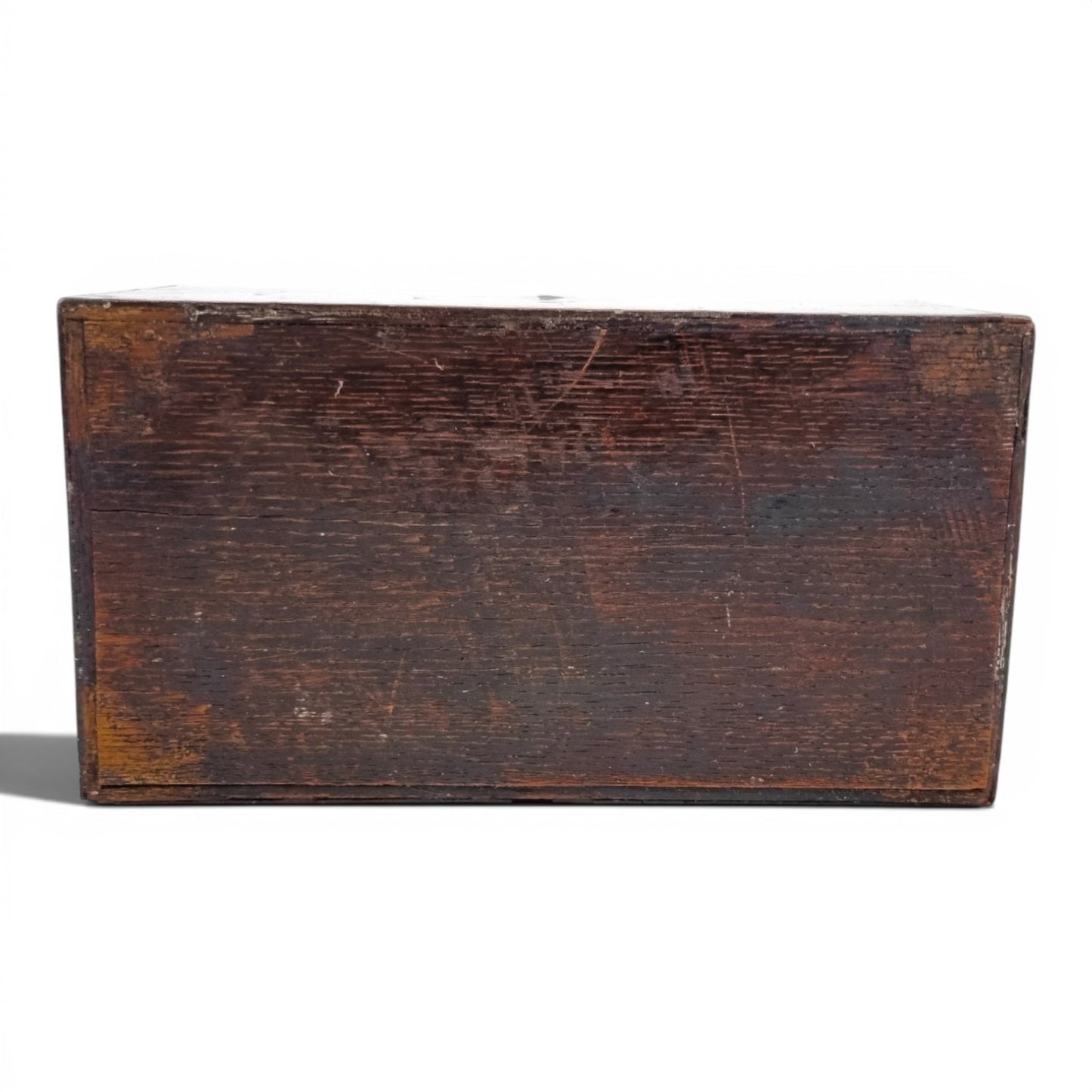 George III mahogany tea caddy, satinwood marquetry